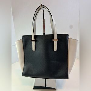 Kate Spade Cedar Street Hayden Saffiano Leather Satchel Black & Cream